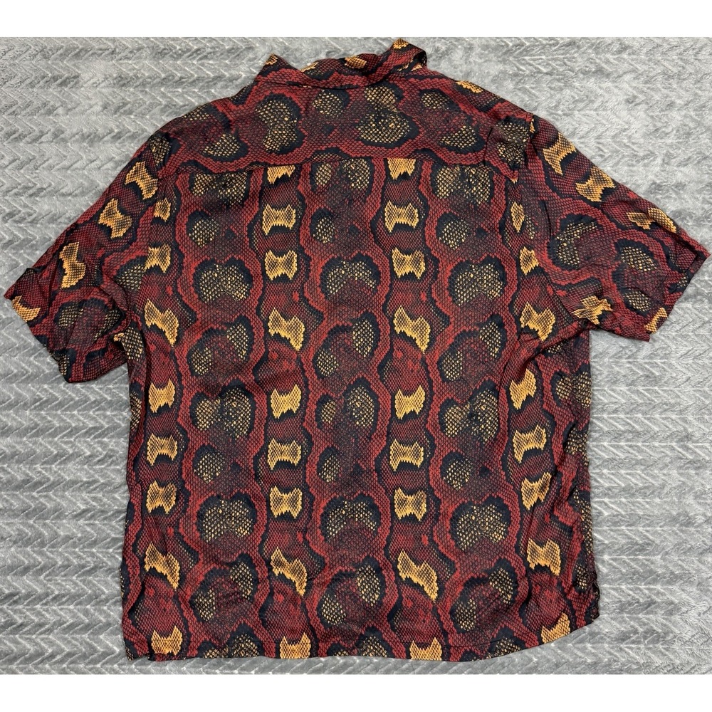 AllSaints Shirt Button Up Men 2XL Snake All Over Print Pocket Lightweight Dress - Picture 13 of 14